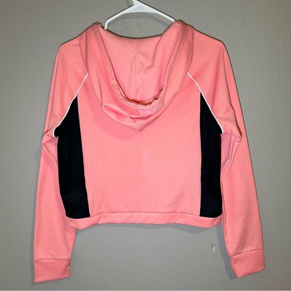 NEW Adidas pink cropped boxy fit full zip hoodie women’s size small - Picture 6 of 8